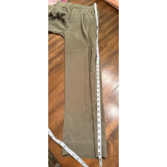 & Other Stories Women's Green Tapered Front High Rise Trouser Pants Size 4 - Picture 11 of 12